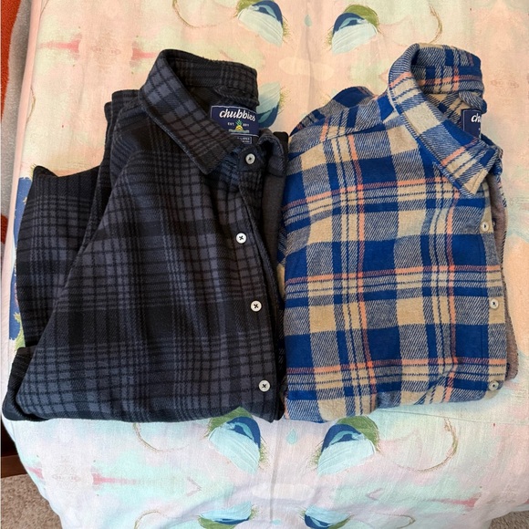 chubbies Other - chubbies Men's XL Black Plaid and Blue Plaid Button-Down Shirt Pair (2 Shirts)